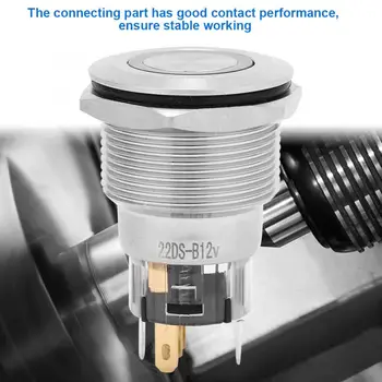 

20Pcs 22mm Self-Locking Type Flat Ring Light NO + NC + C Stainless Steel Button Switch micro switch light switch