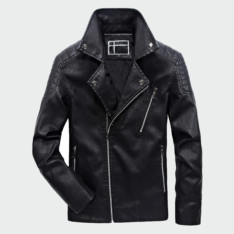 Men's Leather Jackets Autumn Winter Velvet PU Coat Men Faux Coats Motorcycle Male Jacket Casual Mens Brand Clothing 6XL ML004 | Мужская