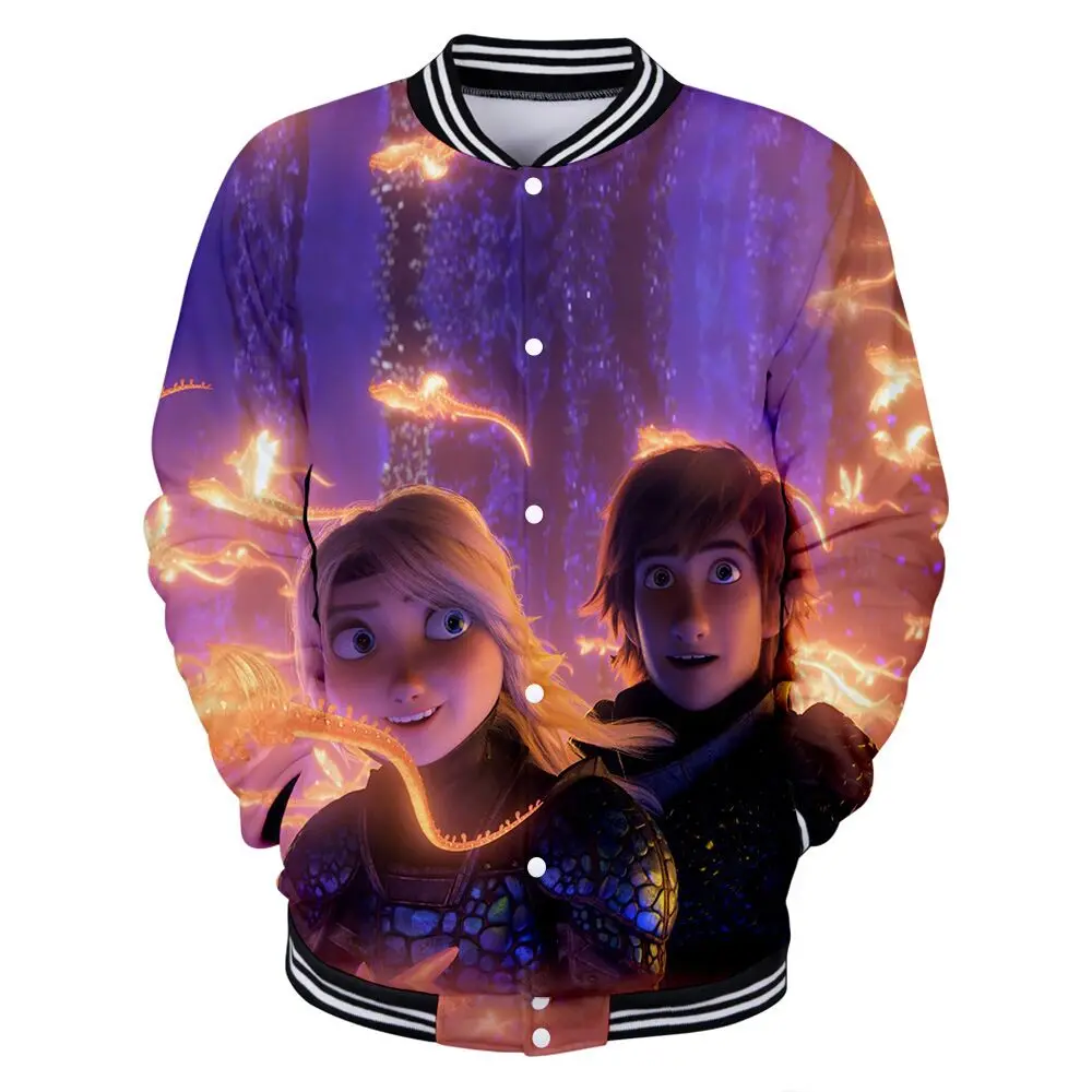 

kids How To Train Your Dragon 3D Printed Baseball Jackets boys/grils Fashion Long Sleeve Jacket New Arrival Streetwear Clothes