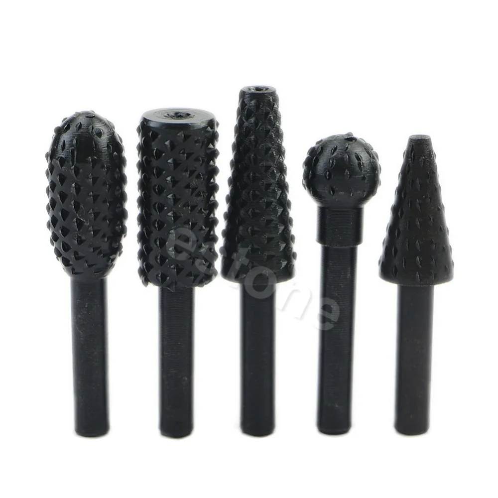 5pcs Power Tools Woodworking rasp chisel shaped rotating embossed grinding head power tool engraving pattern cutter