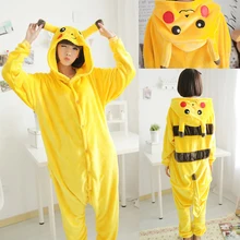 Пикачу косплей Кигуруми пижамы животных фланелевый комбинезон мультфильм пижамы для взрослых женские пижамы унисекс Покемон Аниме Костюм