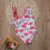 2017 1-6Y Girls Bird Print Triangle Swimsuit One-Piecesuits One-Shoulder Swimming Bathing Suit Baby Kid Детская Пляжная Одежда