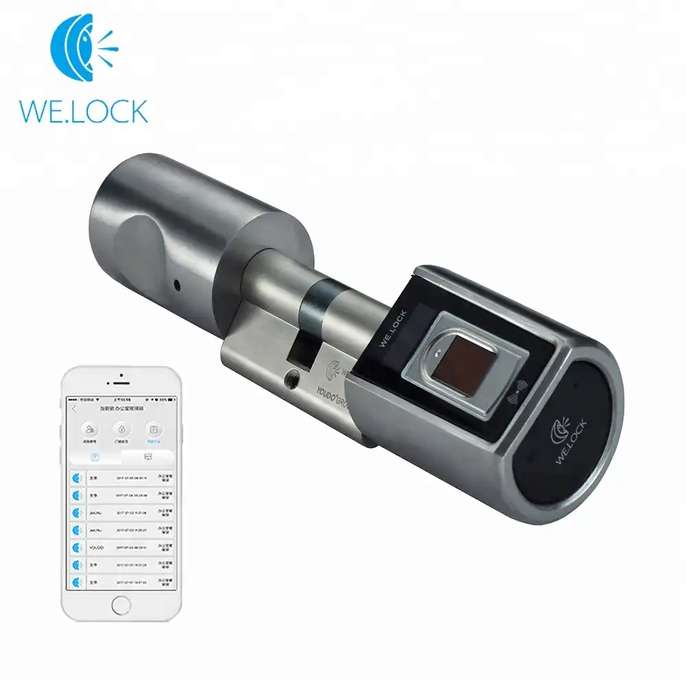 Free Shipping 2019 New Interlligent Bluetooth Remote Fingerprint Electronic Door Lock Cylinder Door Open L6sbr Fingerprint Lock