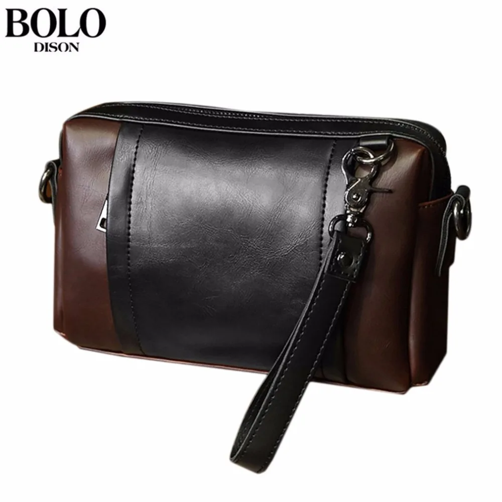 

BOLO Men Bag Fashion Single Shoulder Bag Portable Casual Handbag Leather Male Bags Small Crossbody Business Hand Wallets