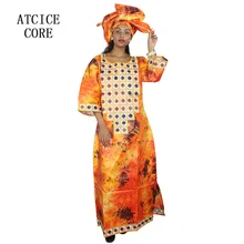 Хлопок африканские платья для женщин традиционные Дашики Африканский бассейн riche вышивка дизайн длинное платье A218