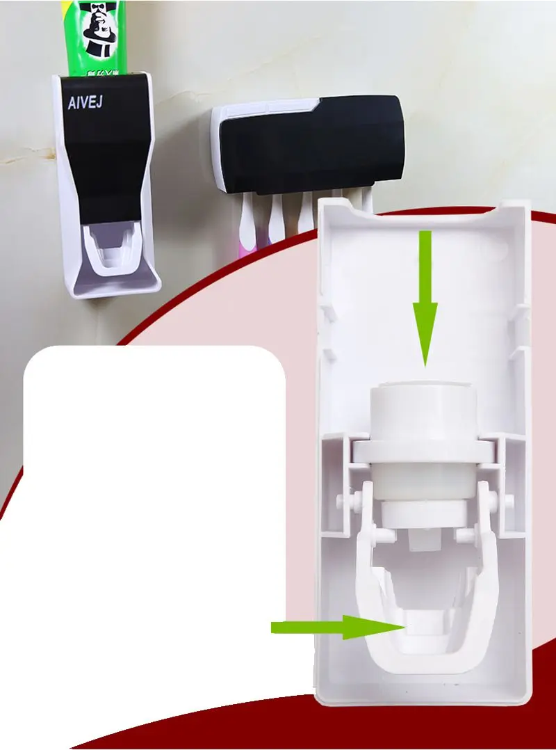 Зеленый 1 набор зубной щетки держатель Автоматический Диспенсер зубной пасты+ 5 держатель для зубной щетки подставка для настенного монтажа инструменты для ванной комнаты
