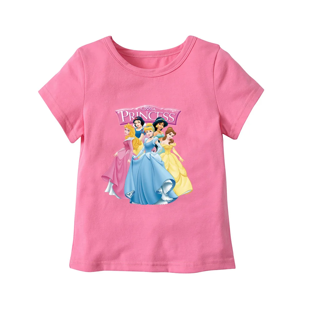 

Summer Baby girls Short sleeve T-shirt Child Clothes Girl Tops Cartoon Princess Elsa Anne Elza T-shirt Cotton Casual t shirts