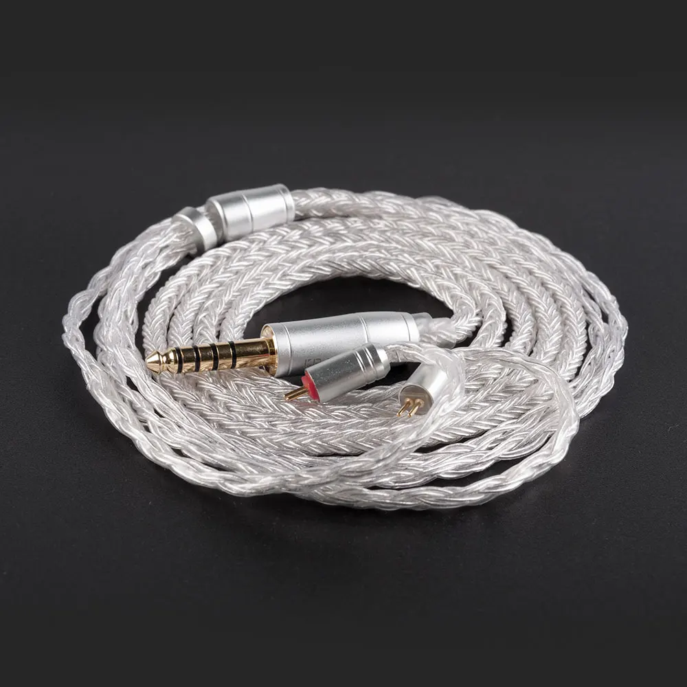 16 Core Upgraded Silver Plated Balanced Cable 2.5/3.5/4.4MM With MMCX/2pin/QDC Connector For BLON BL-01 BL-03 KBEAR KS2 silver plated cable