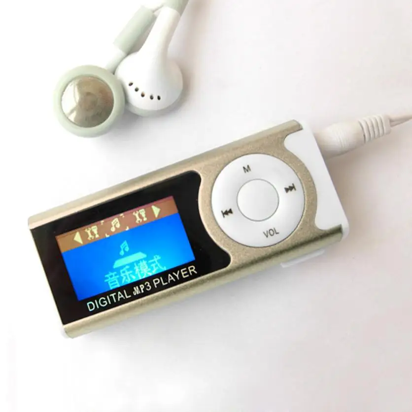 MP3 плеер Поддержка 16 Гб микро SD карты памяти USB зажим мини светодиодный Портативный ЖК-дисплей MA04 - Цвет: Розовый