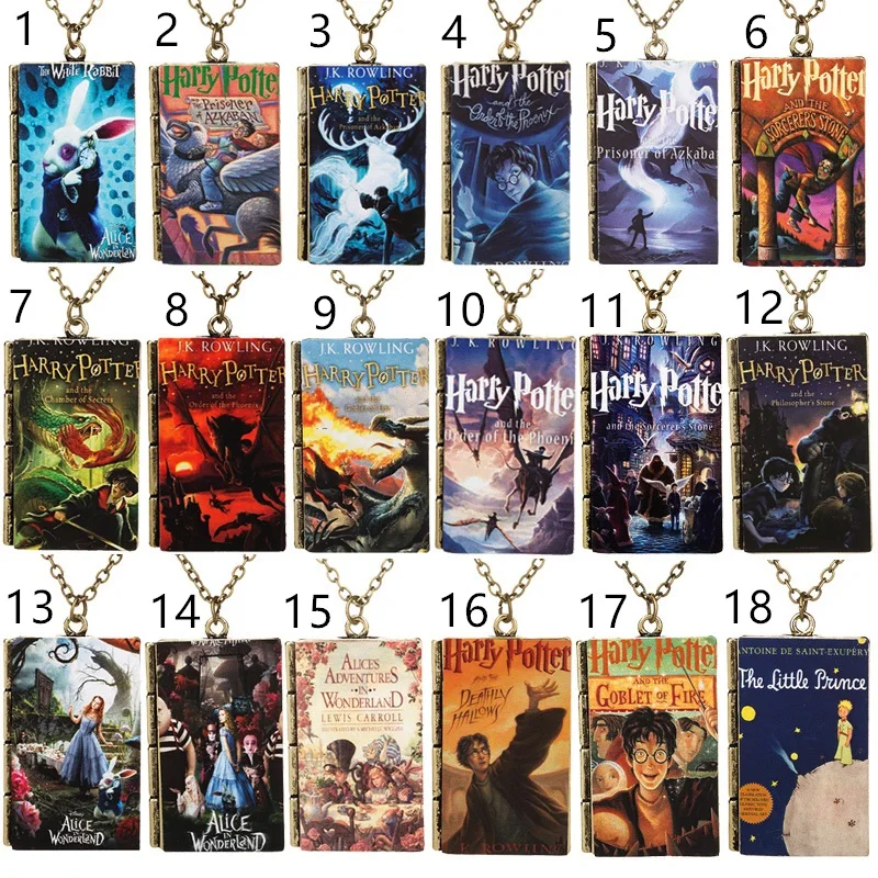 

10 Pcs/lot Anime harri potter book style Necklace pendants toy Cosplay Accessories gift