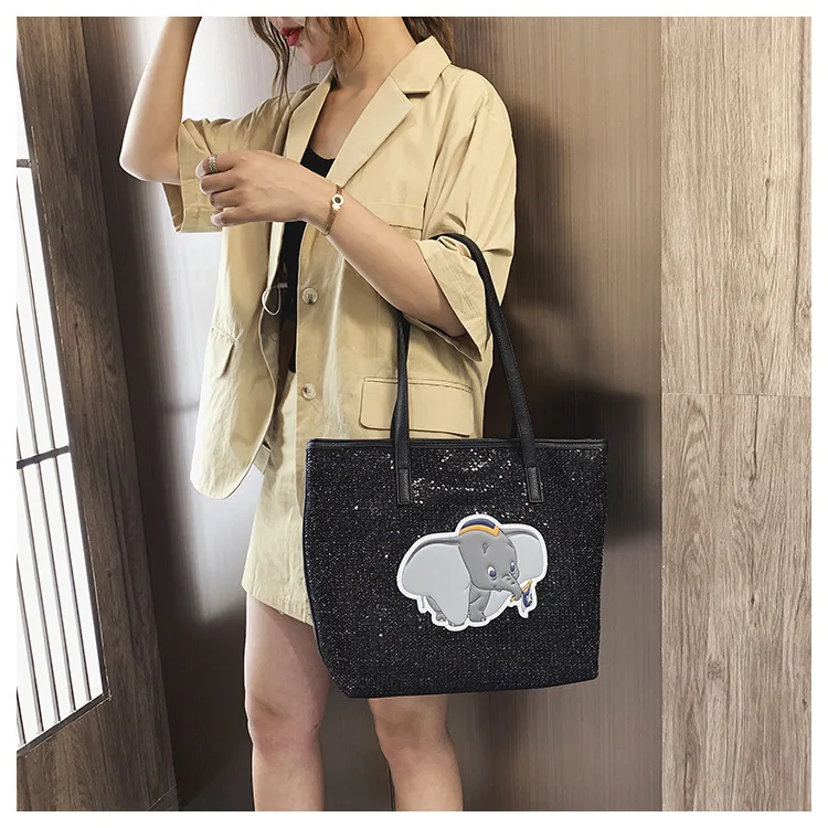 Disney Dumbo tote bag High capacity handbag lady casual bag shoulder bag gift shopping bag storage