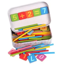 Новое поступление детские игрушки магнитное железо коробка счетная палочка Деревянные игрушки Обучающие арифметические палочки математические игрушки подарок на день рождения ребенка