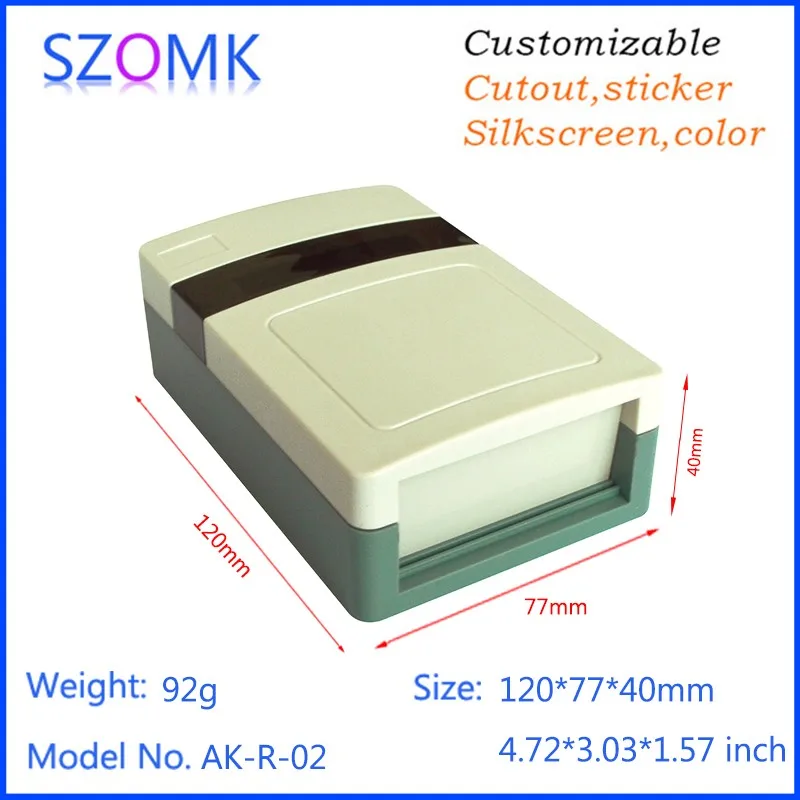 1 шт. 120*77*40 мм Пластиковый корпус для электроники коробки проект szomk RFID пластик оборудования ящик Настраиваемые пластиковый корпус