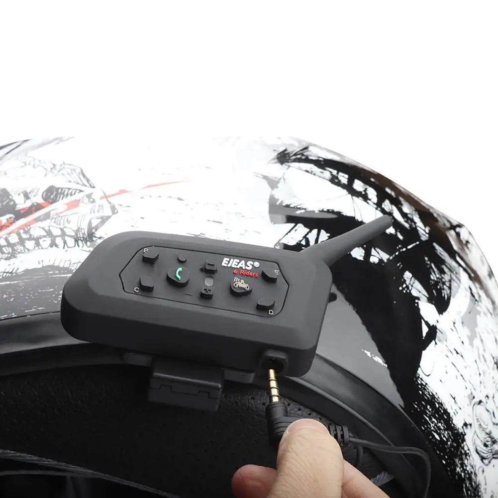 

1PC V6 Pro 1200M Multi BT Interphone Helmet Bluetooth Headset Wireless Motorcycle Intercom for 6 Rider