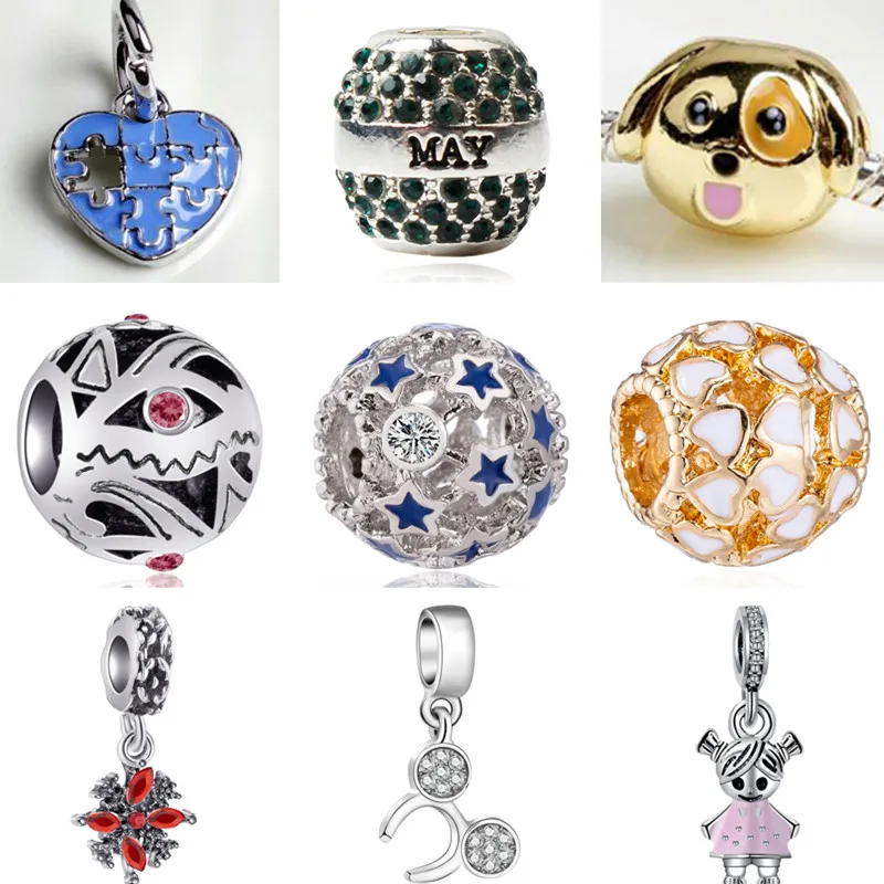 

Punk Small Stars Snowflake Strawberry Baby Girl Alloy Beads Fit Original Pandora Charms Bracelets Trinket for Women DIY Gifts