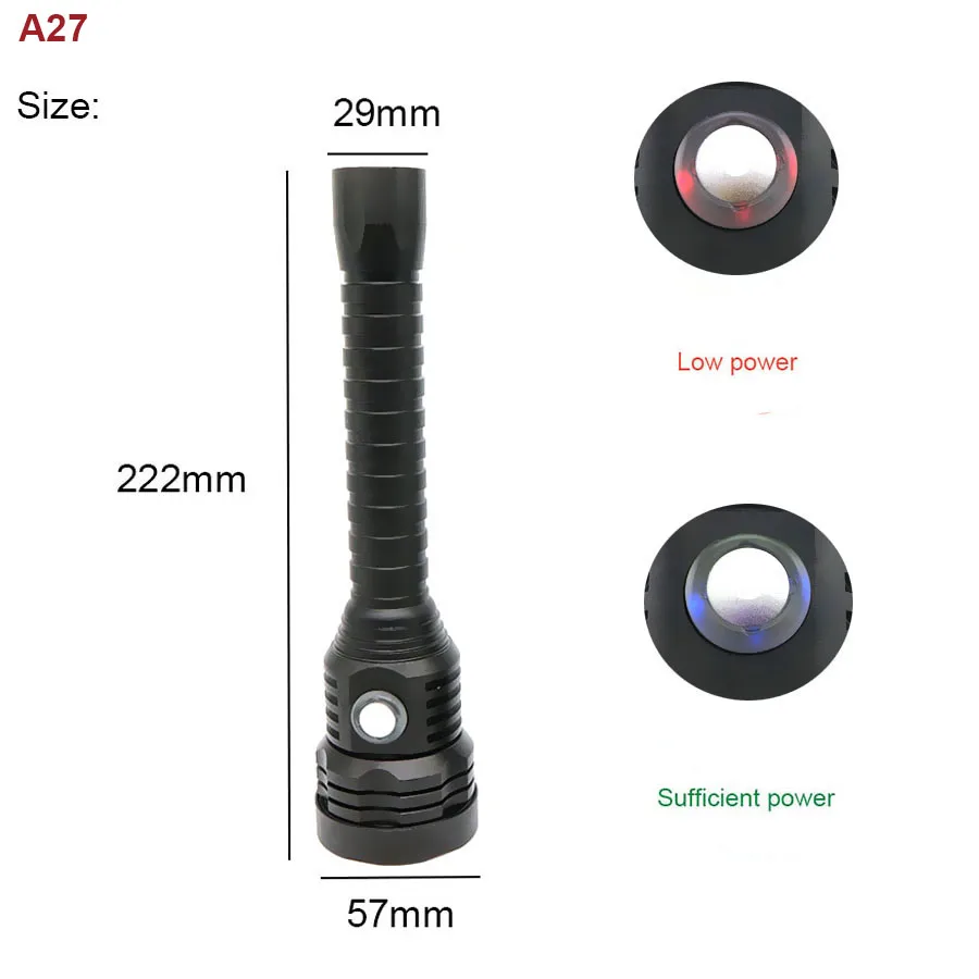 LED Diving Flashlight Torch CREE XHP70.2 LED 4000 Lumens Waterproof 100m Led Tactics Flashlights Wi - 32688094308