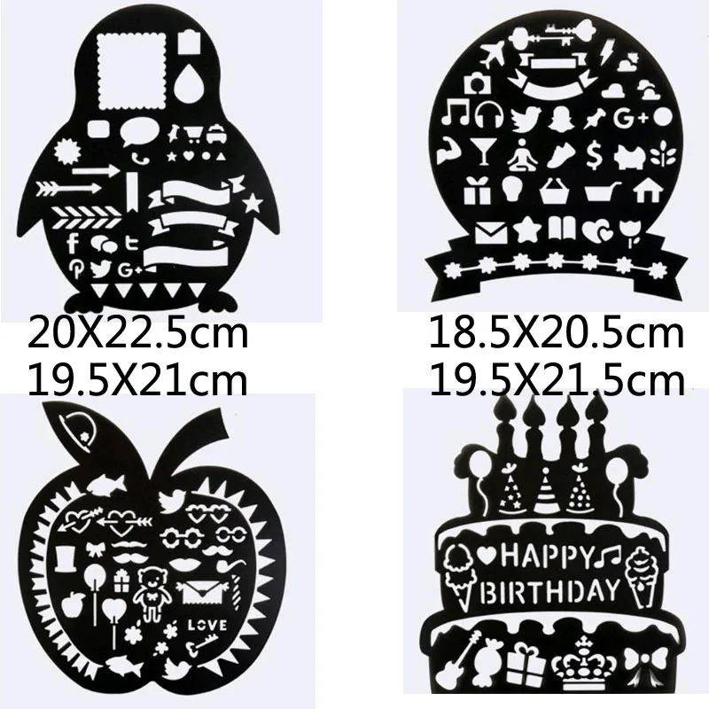 

1pc Stencil Penguin Black Templates Decor Wall Graphics Painting Scrapbooking Stamp Ornament Album Embossed Template Reusable