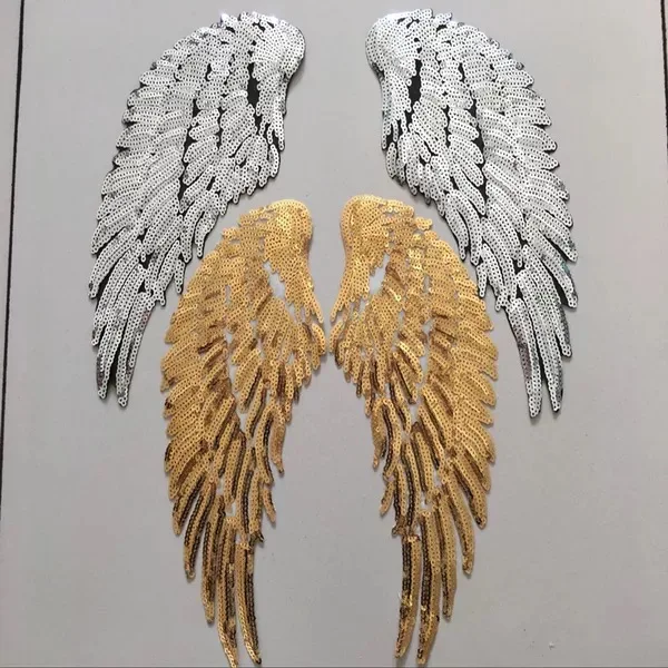

Applique Mickey wings bead brooch embroidered trim tassel lace swan fringe DIY sew patch bridal applique