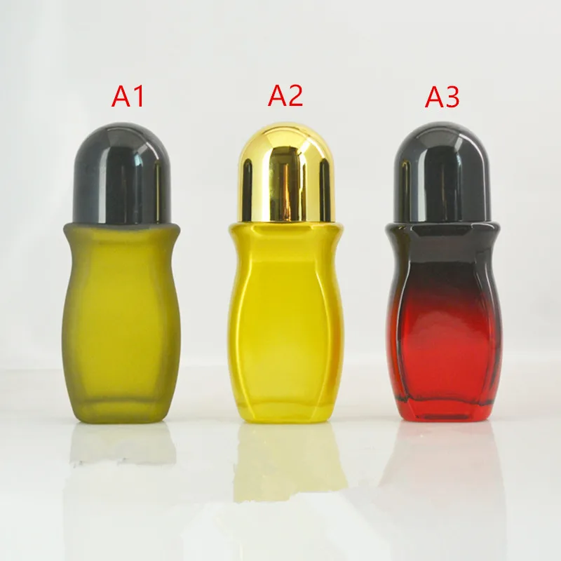 

50pcs 30ml 50ml Simple Empty Glass Roll On Bottles Plastic Roller Ball Portable Travel Deodorant Roll On Container F2882