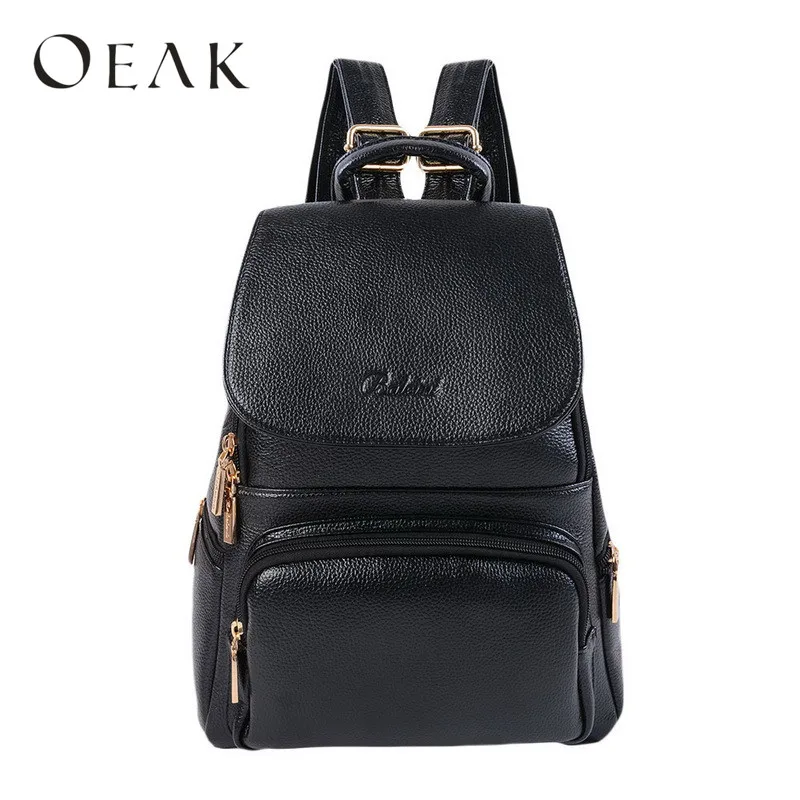 

Oeak Leather Bags Women Backpacks Preppy Style School Bag For Teenage Girls Outdoor Casual Backpack 2018 New Fashion