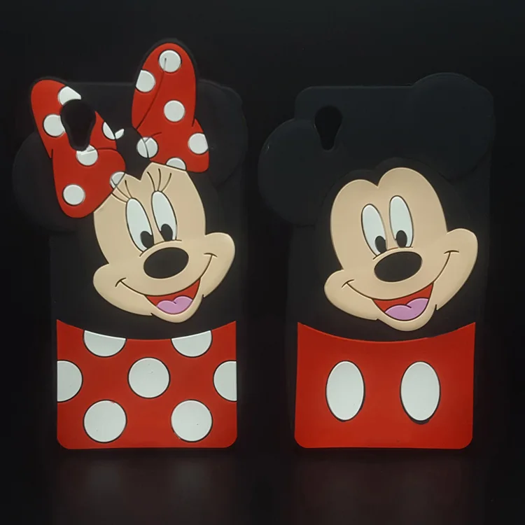 

3D Cartoon Mickey Minnie Mouse Polka Dot Soft Silicone Case For Sony Xperia M4 Aqua,E2303,E2333,E2353 Fundas Rubber Covers