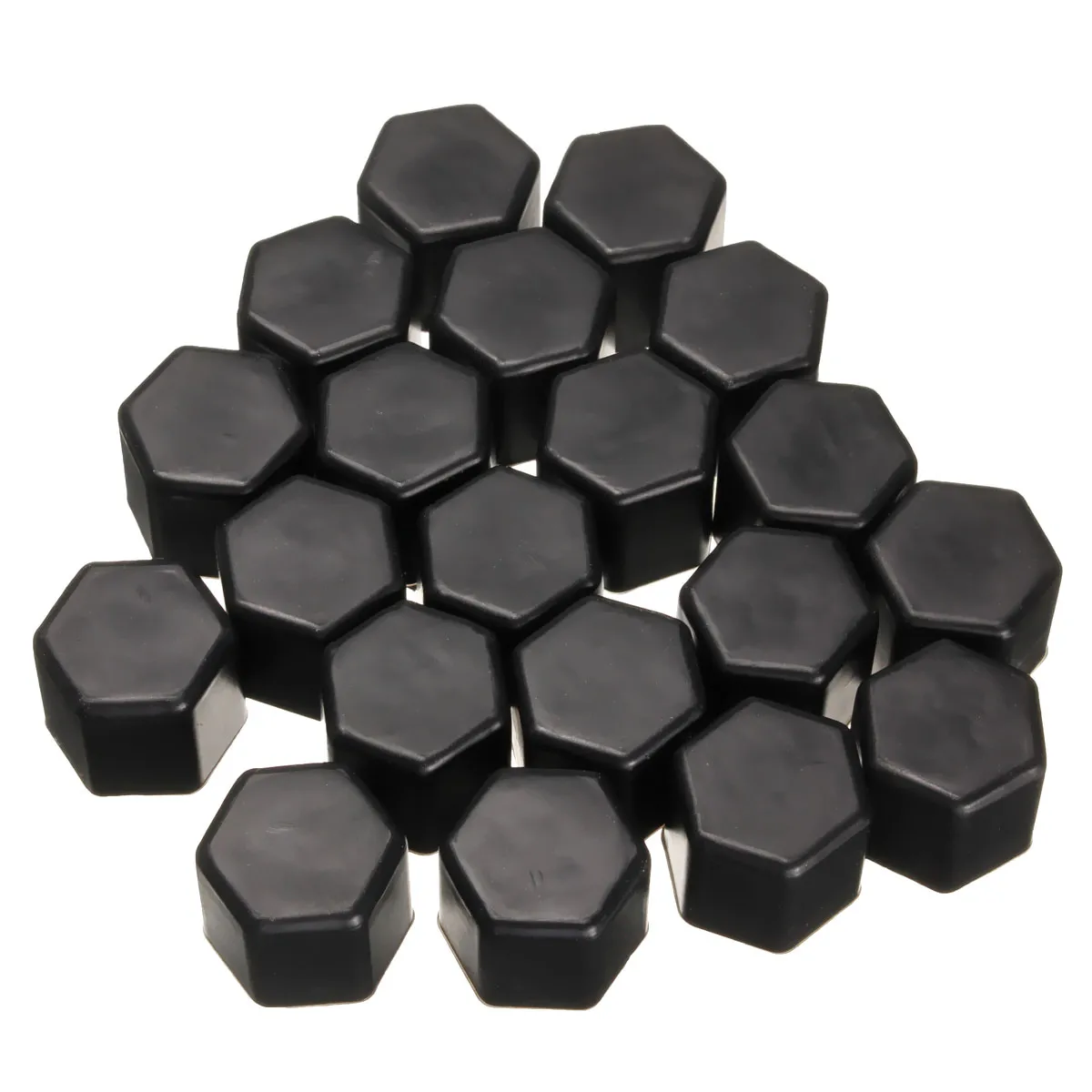 

17mm 20pcs Black Silicone Hex Protector Wheel Lug Bolt Nut Cap Valve Stem Cover