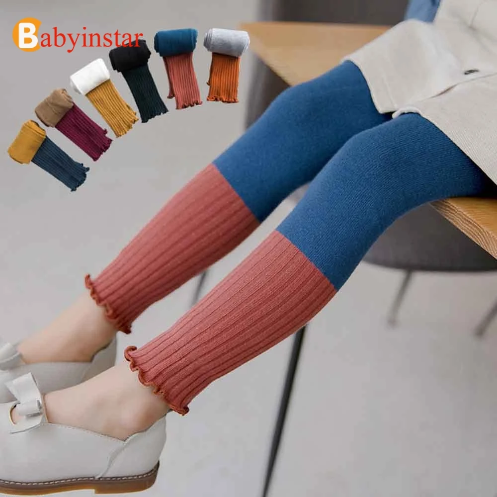 

Babyinsta Girls Color Blocking Leggings Baby Girl Pencil Pants Toddler Children's Skinny Legging For 1-7 Years Kids Girl Clothes
