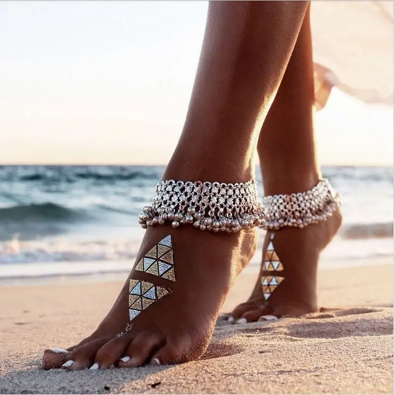 Bohemian Color Bells Indian Women's Anklet Foot Bracelet Barefoot Sandals Chain Strap Beach Accessories Jewelry For Women Bohemian Color Bells Indian Women's Anklet Foot Bracelet Barefoot Sandals Chain Strap Beach Accessories Jewelry For Women