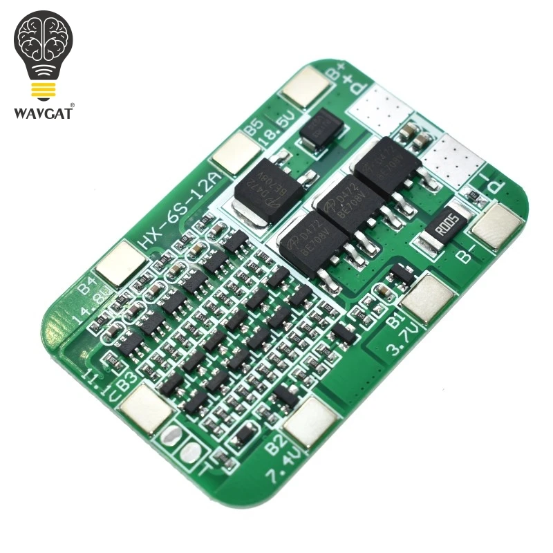 

6S 15A 24V PCB BMS Protection Board for 6 Pack 18650 Li-ion Lithium Battery Cell Module DIY Kit