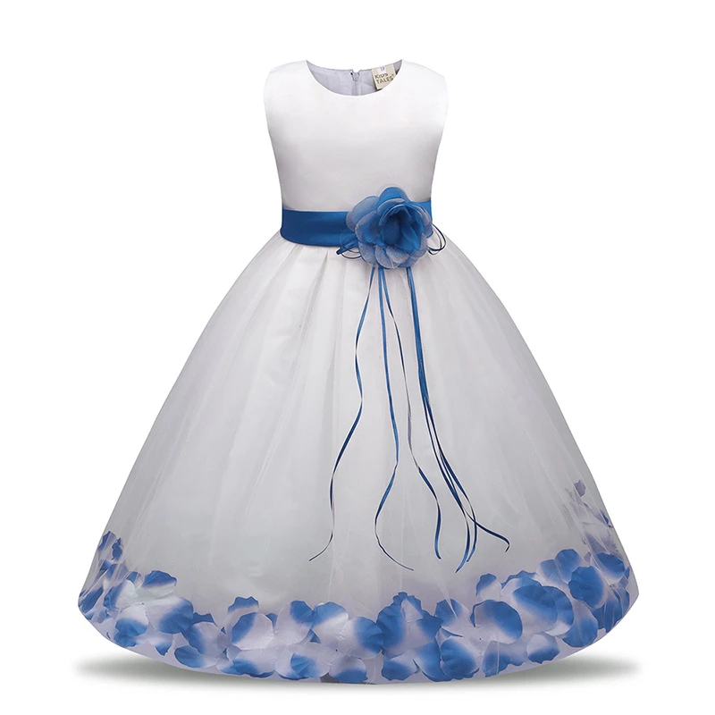 blue and white party frocks