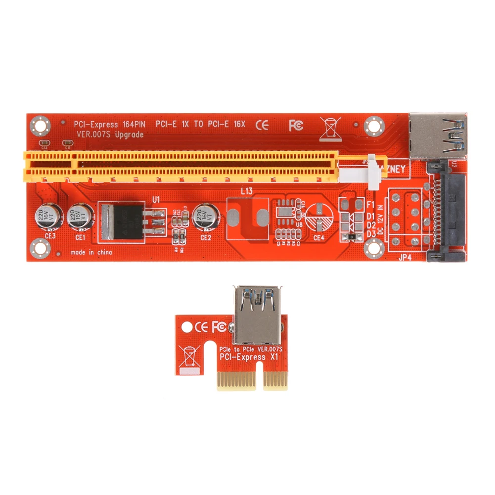 USB 3.0 PCI-E Riser PCIe Express 1x to16x Extender Riser Adapter Mining Card with 60cm USB 3.0 cable for Bitcoin Miner Ming