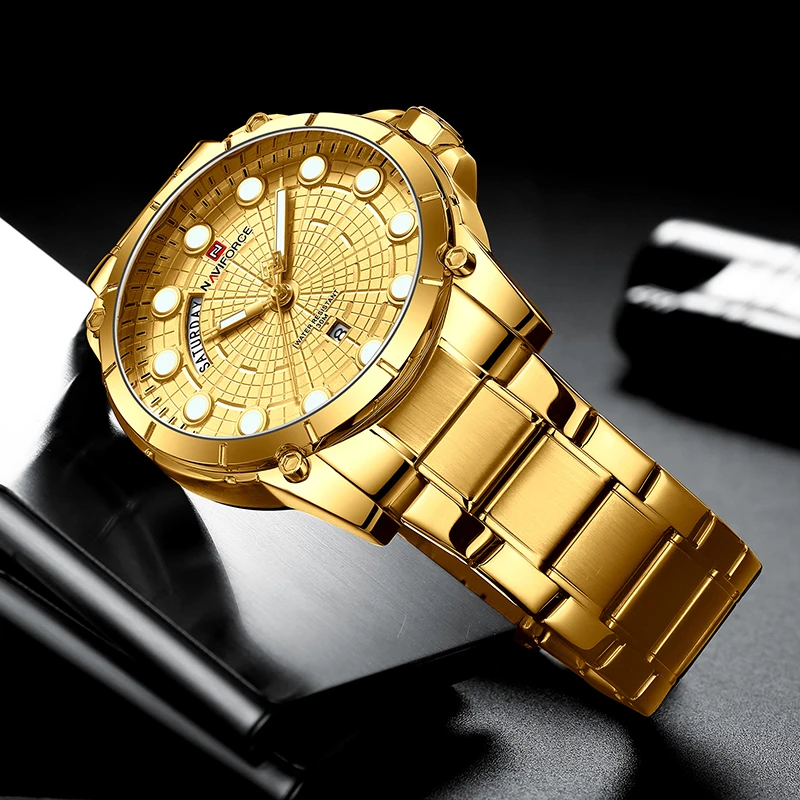 New Watches Men Luxury Brand NAVIFORCE Men Sports Watches Waterproof Full Steel Quartz Men's Milita