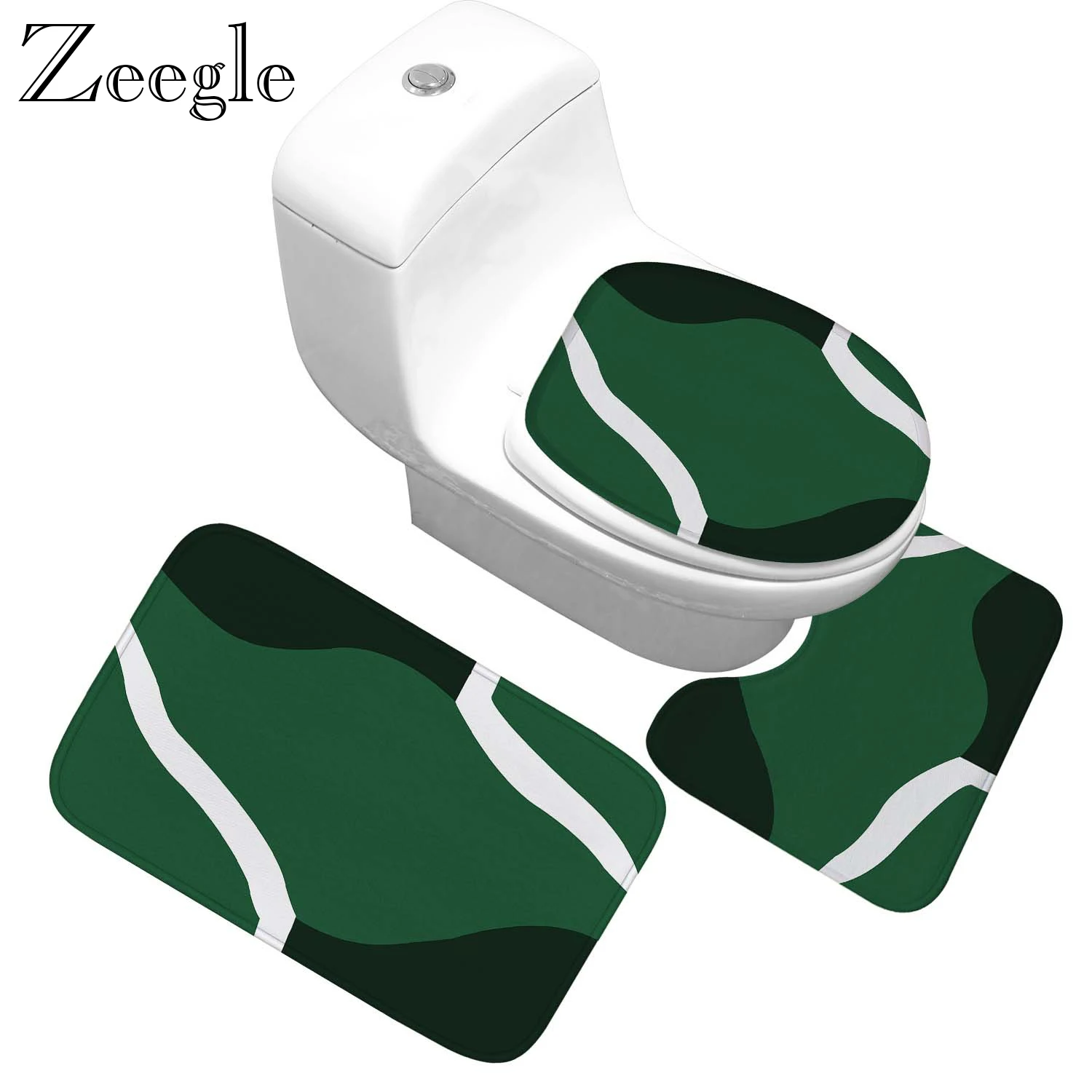 Zeegle 3 шт./компл. коврик для ванной комнаты Противоскользящий душа фланелевый