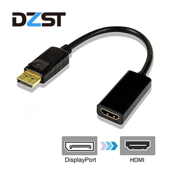

DZLST DP Male to HDMI Female Cable Adapter 1080P Converter Adapter Cable for PC Display Laptop Projector HD Audio conversion