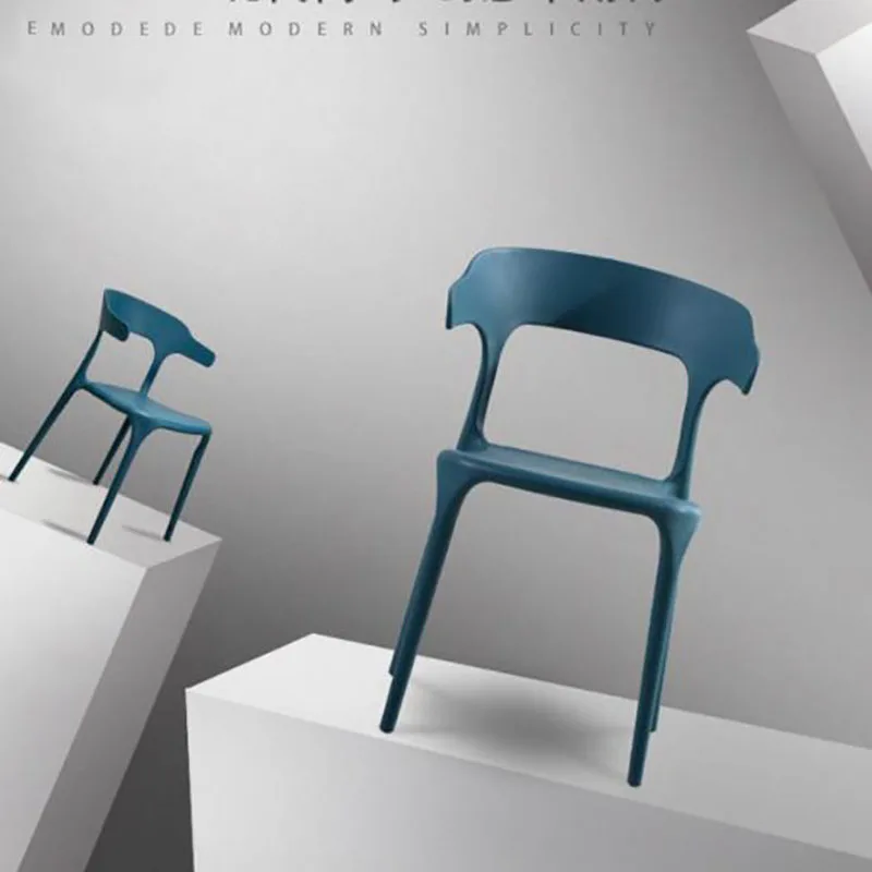 

Nordic Plastic Dining Chair Simple Milk Tea Restaurant Chair Adult Backrest Plastic Corner Chair