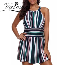 Для женщин танкини большого размера 5XL Купальники Полосатый Холтер Одна деталь Купальник Push Up Высокая Талия Мужские Шорты для купания купальный пляжный костюм одежда