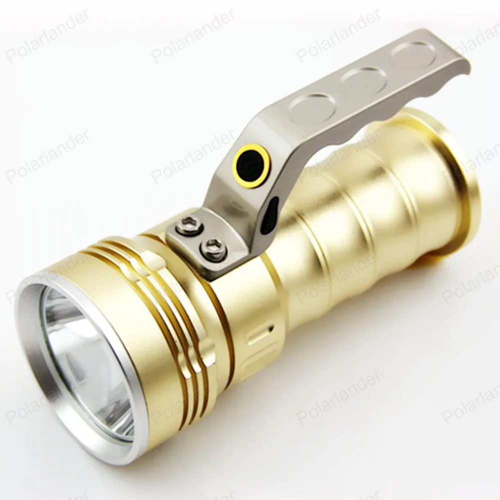 High end LED flashlight Searchlight 5 w Portable Rechargeable gold