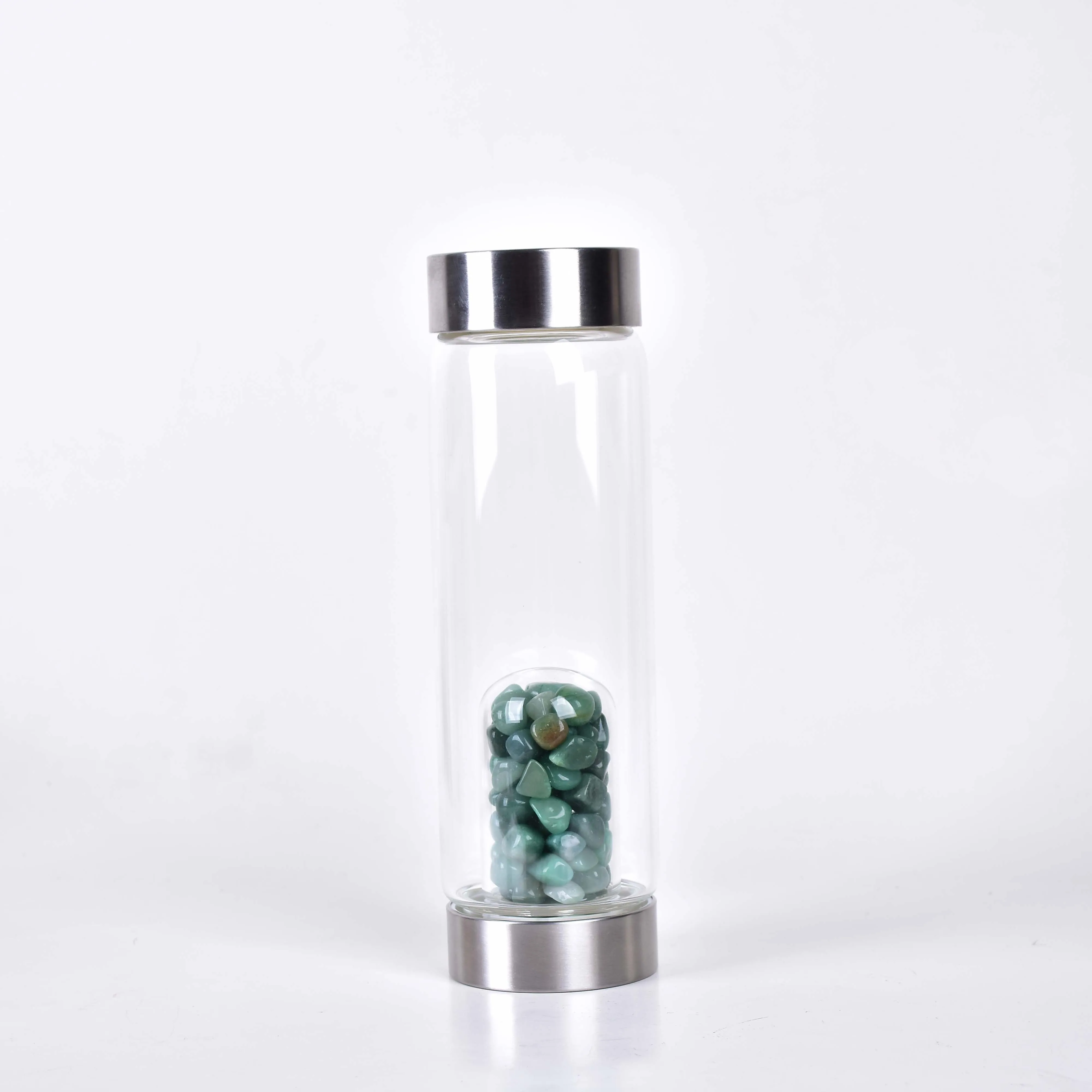 Продукт старт торговля натуральный кварц неравномерность Роза кристалл гравий бутылка стеклянная вода гравий чашка подарок - Цвет: green aventurine