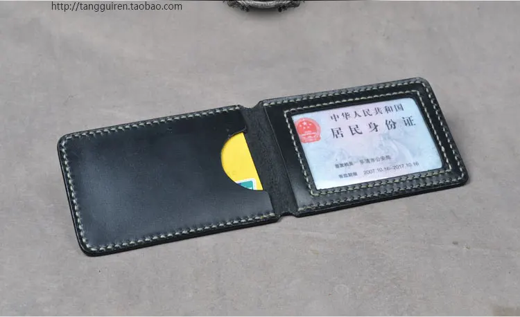 DIY small card holder leather craft pvc sewing template photo card bit