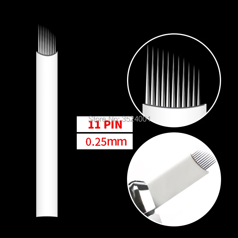 Jun. M 10 шт./компл. мануального татуажа бровей, 0,2/0,25 мм, 9, 11, 12, 14, 16, 18 лет, шпильки U-образный Перманентный макияж бровей Flex игла для тату-машинок лезвие