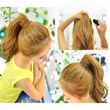 

3 PCS Ponytail Holder Insert Lift Enhancer Hair Bump Insert Hair Styling Tools 9 Hair Ties for Girls Women Ladies