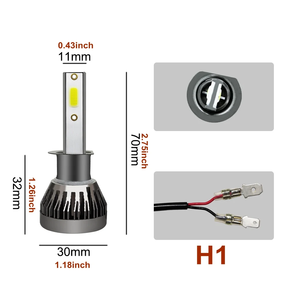 2 шт. пробудить автомобиля Headl светильник H1 светодиодный H4 светодиодный лампы H7 H8 H11 HB3 9005 9006 HB4 36 Вт 6000LM 6000 К туман светильник 12V 24V авто фары лампы
