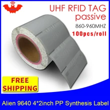 UHF RFID бирка EPC 6C стикер Alien 9640 PP синтетическая Водонепроницаемая этикетка 915m868mhz 100 шт клей пассивный RFID этикетка