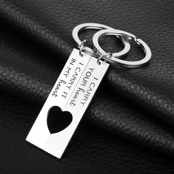 

Fashion I Carry Your Heart I Carry It In My Heart Letters Keychain Pendants Figure Necklace For Lovers Couple Girlfriend Gift