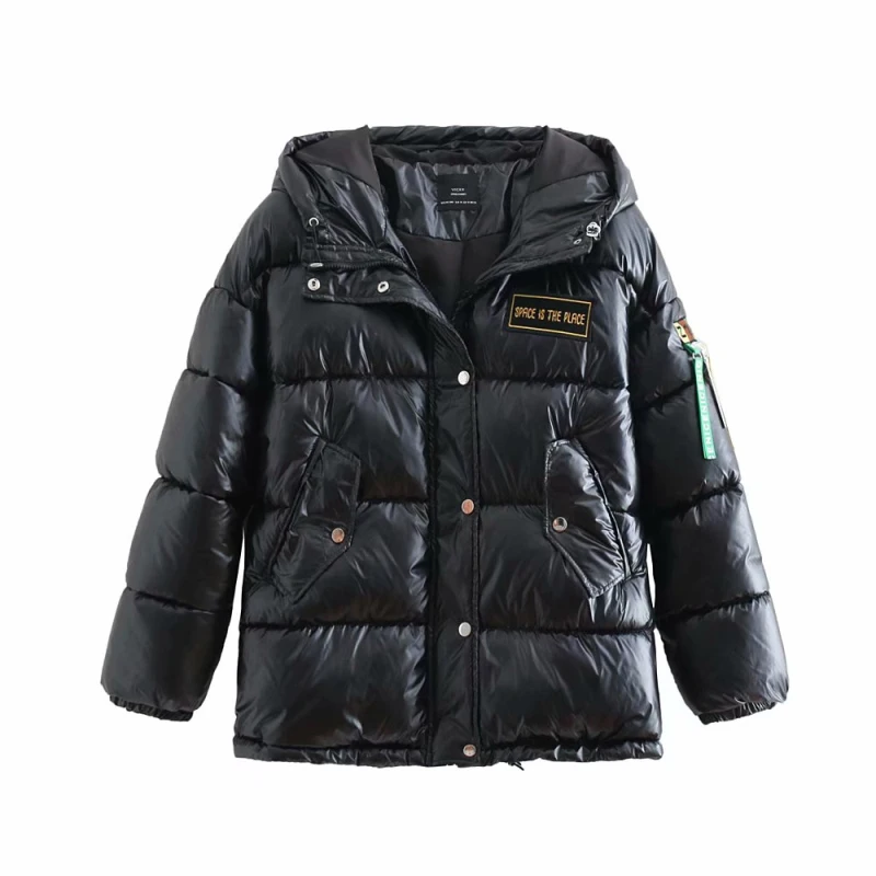 

Original Bling Women Black Parkas 2019 Womens Cotton Padded Puffer Parka Coats Girls Bright Oversize Anorak Jacket Plus Size
