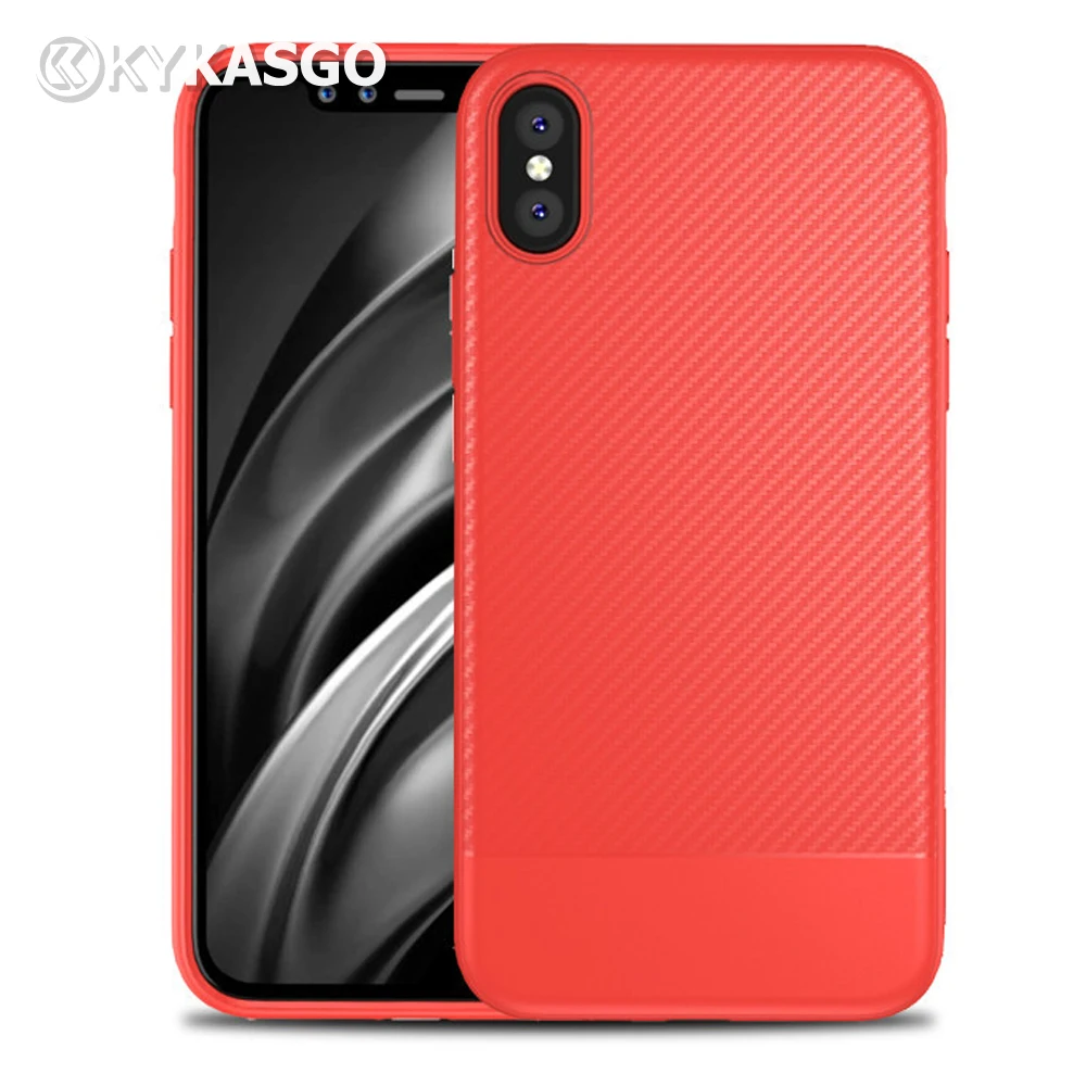 Мягкий ТПУ чехол для iPhone X из углеродного волокна Тонкий силиконовый 7 8 Plus 6s 6 |