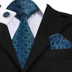 C-534 Здравствуйте-Tie Fas Здравствуйте синий зеленый градиент мужские s галстуки шеи галстуки Геометрические жаккардовые шелковые галстуки