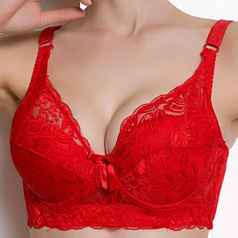 

Ladies Women Sexy Underwear 3/4 Cup Padded Lace Sheer Bra
