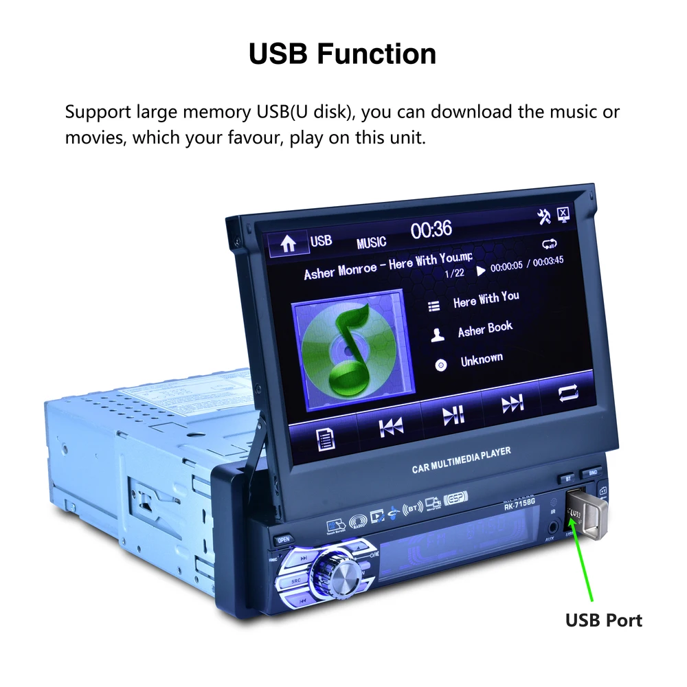 Авто стерео аудио автомагнитола gps навигация Bluetooth 2 DIN HD 7 дюймов выдвижной сенсорный экран автомобильный монитор MP5 SD FM USB плеер