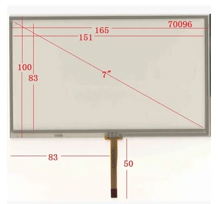 

70096 new 7 inch 165*100 mm GPS resistor touch screen